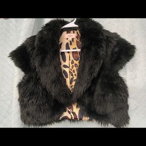 Candies Black furry shrug